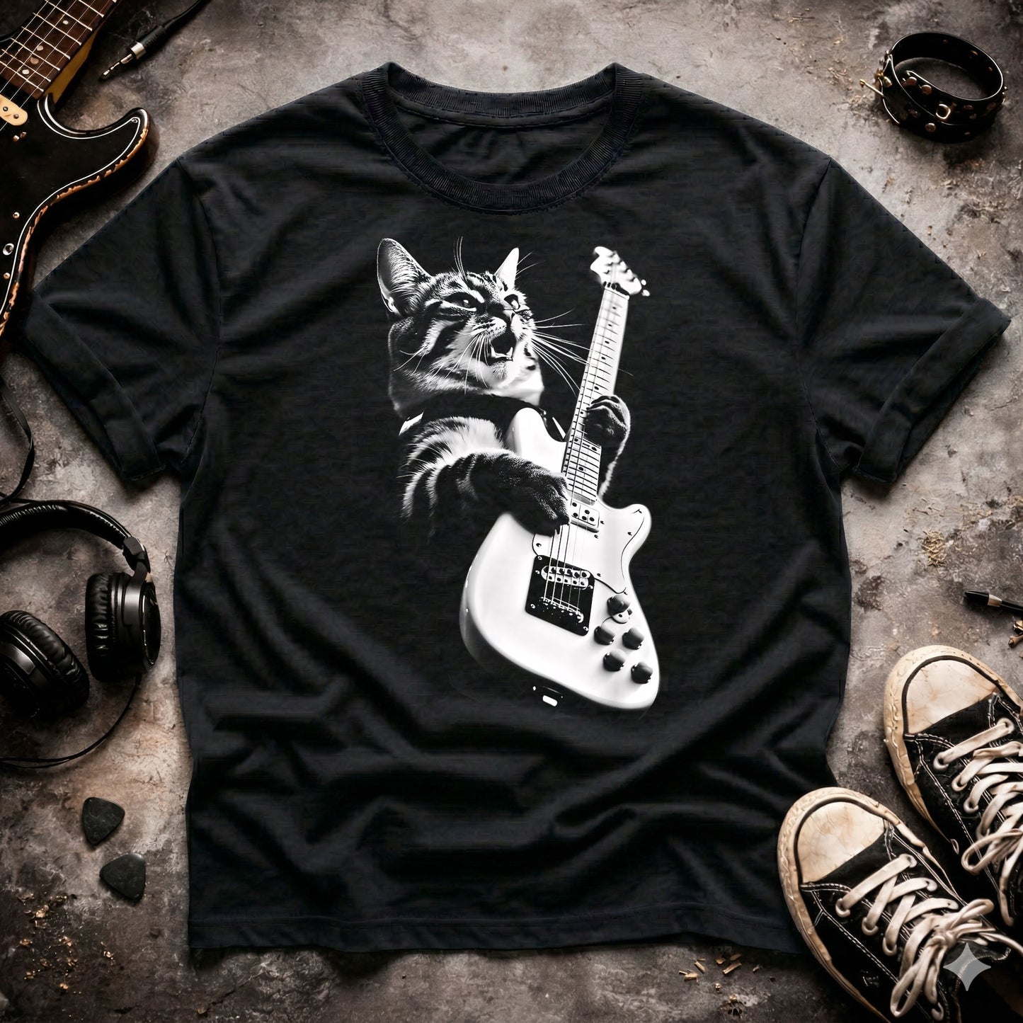 Rock Cat Guitarist T-Shirt