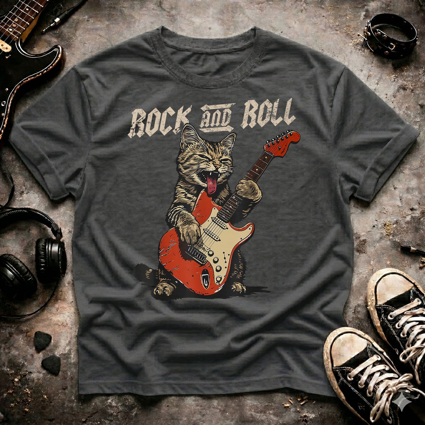Rock Cat Guitarist  T-Shirt