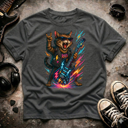 Rock Cat Neon Guitar T-Shirt