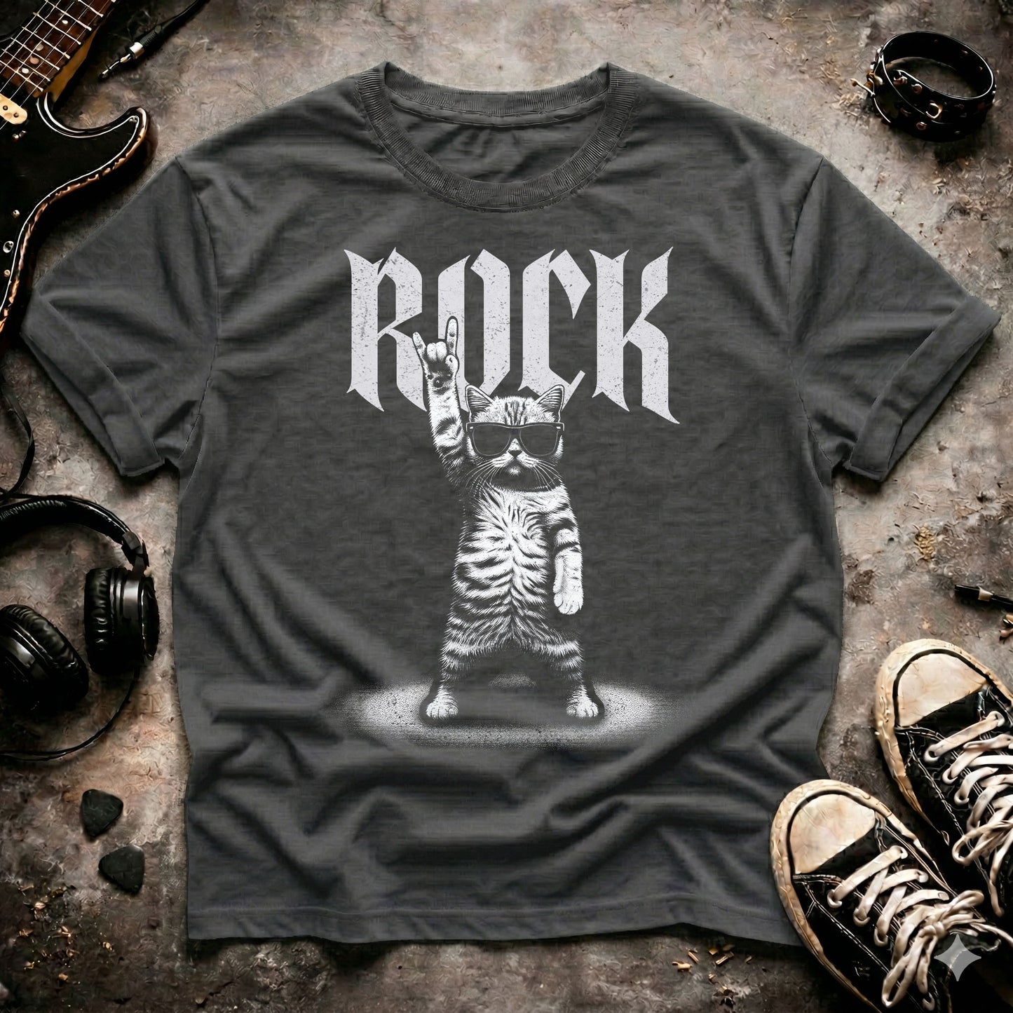 Rock On Cat T-Shirt