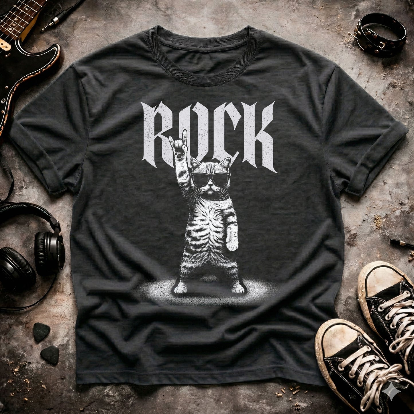 Rock On Cat T-Shirt