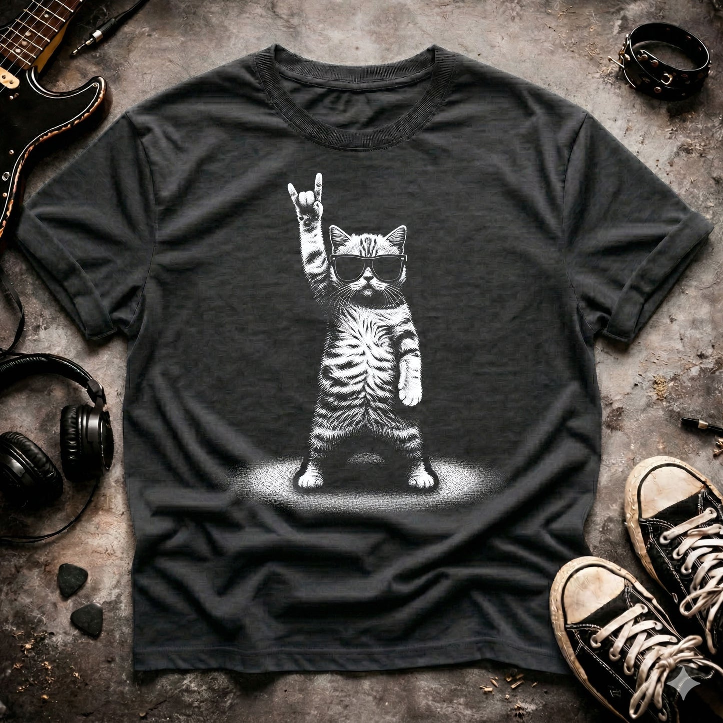 Rock On Cat T-Shirt