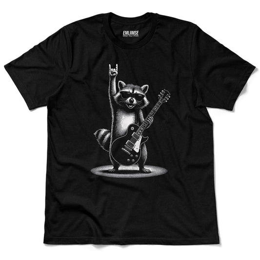 Rock On Raccoon Guitar T-Shirt