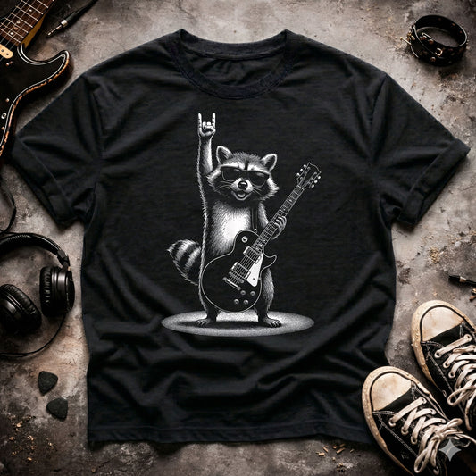 Rock On Raccoon Guitar T-Shirt