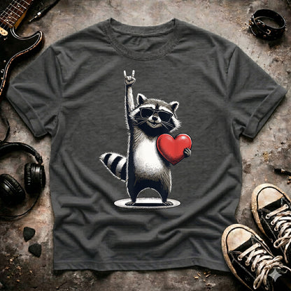 Rock On Raccoon Valentine's Day T-Shirt