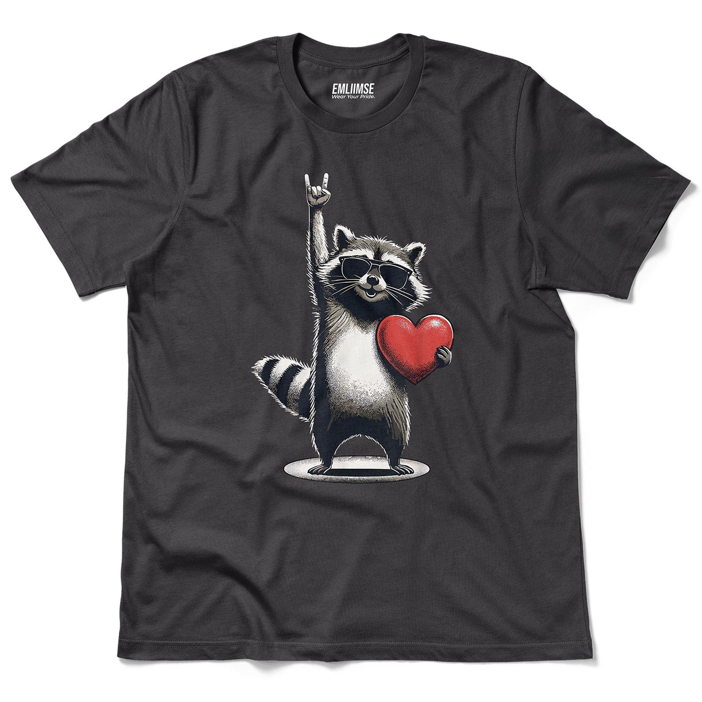 Rock On Raccoon Valentine's Day T-Shirt