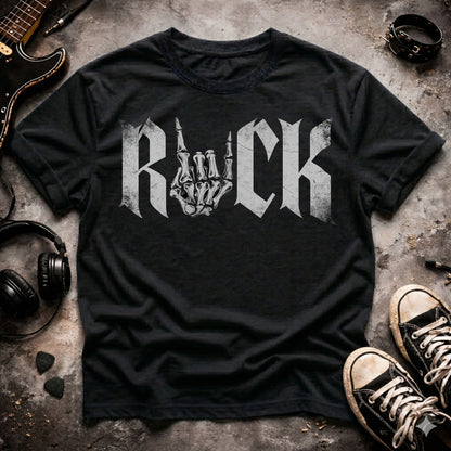 Rock On Skeleton Hand T-Shirt