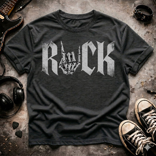 Rock On Skeleton Hand T-Shirt